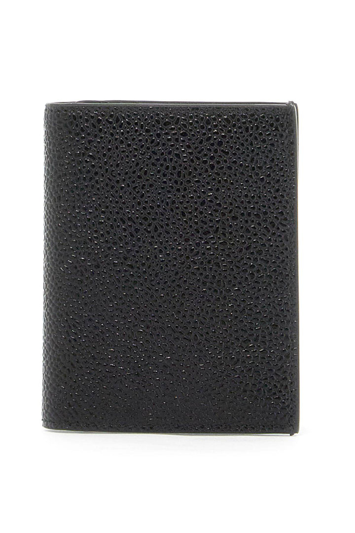Thom Browne Biifold Hammered Leather Card Holder  Black