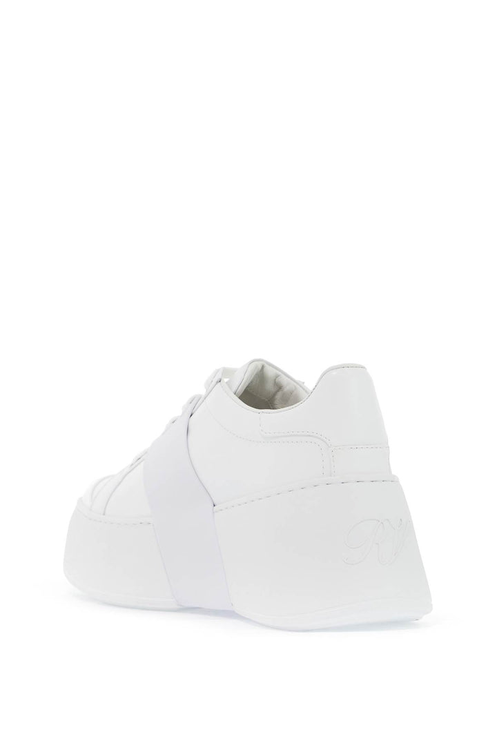 Roger Vivier Leather Viv' Skate Sneakers   White