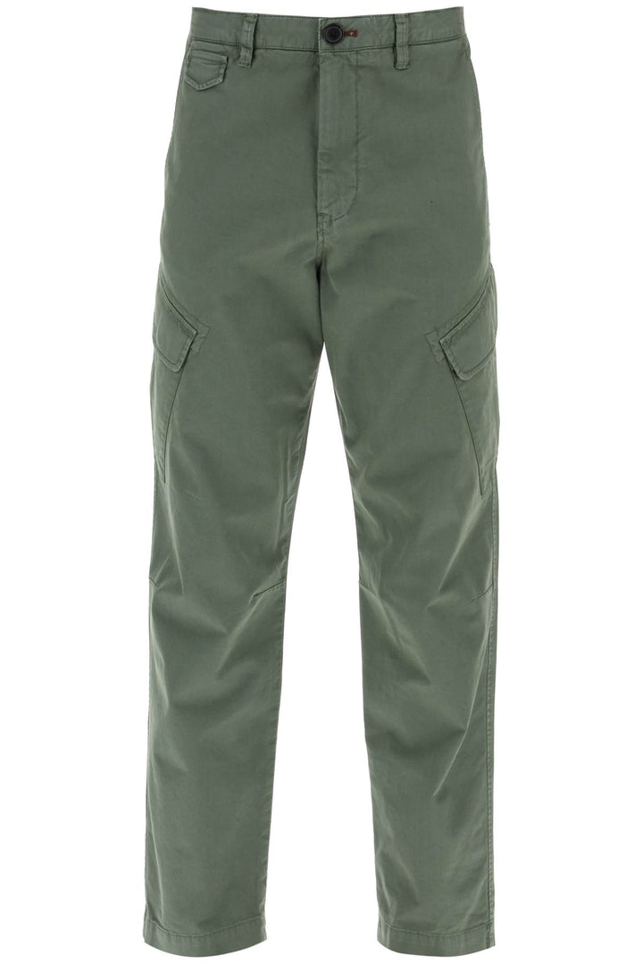Ps Paul Smith Stretch Cotton Cargo Pants For Men/W   Green