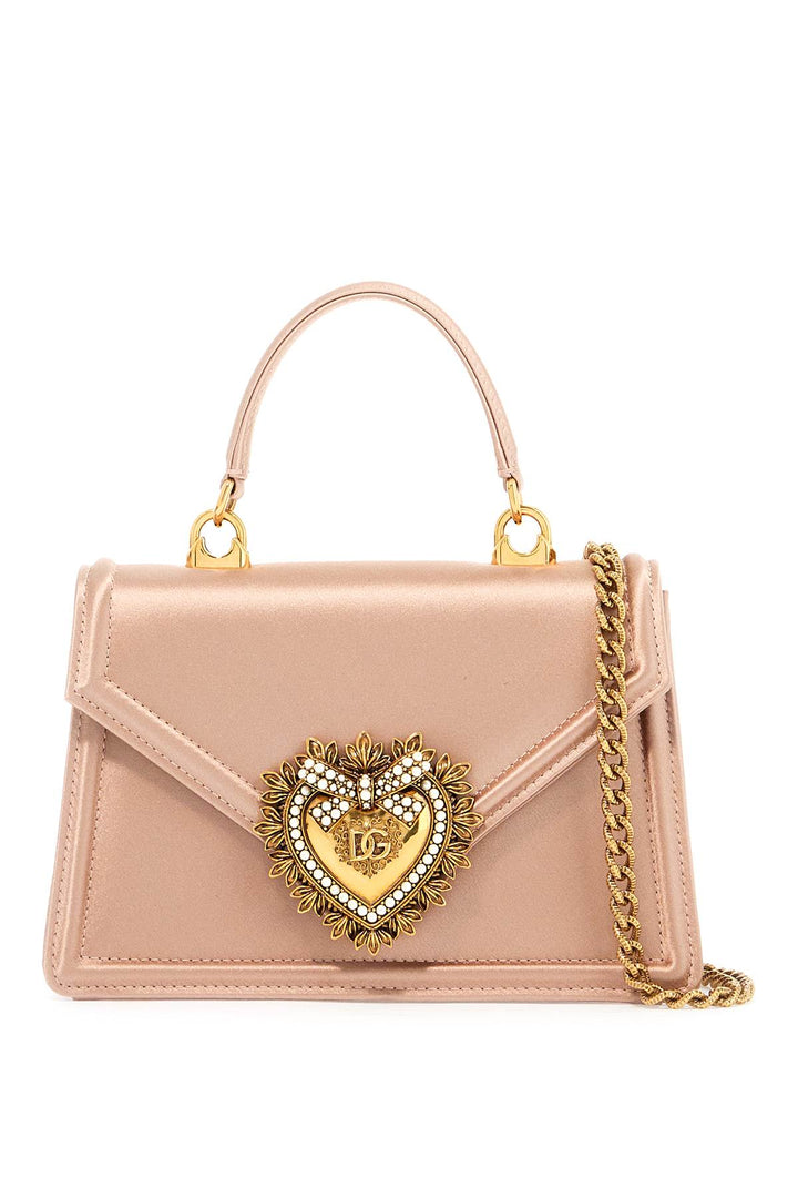 Dolce & Gabbana Satin Small Devotion Bag   Pink