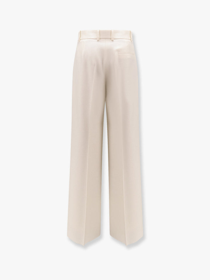 Flared virgin wool and silk trouser