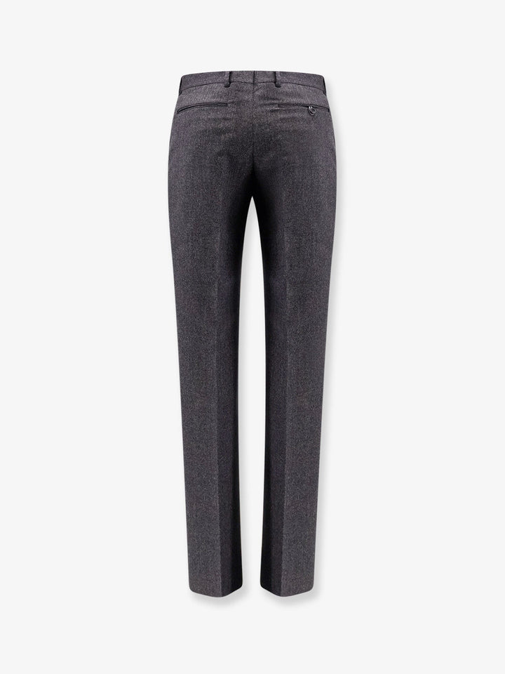 Flared virgin wool and silk trouser
