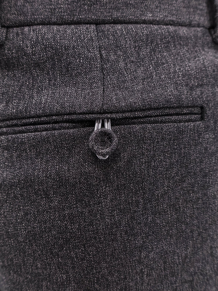 Flared virgin wool and silk trouser