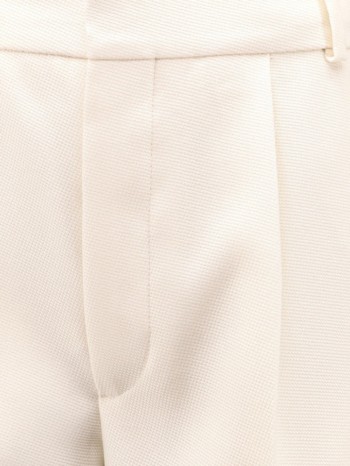 Flared virgin wool and silk trouser