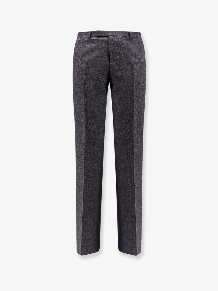 Flared virgin wool and silk trouser