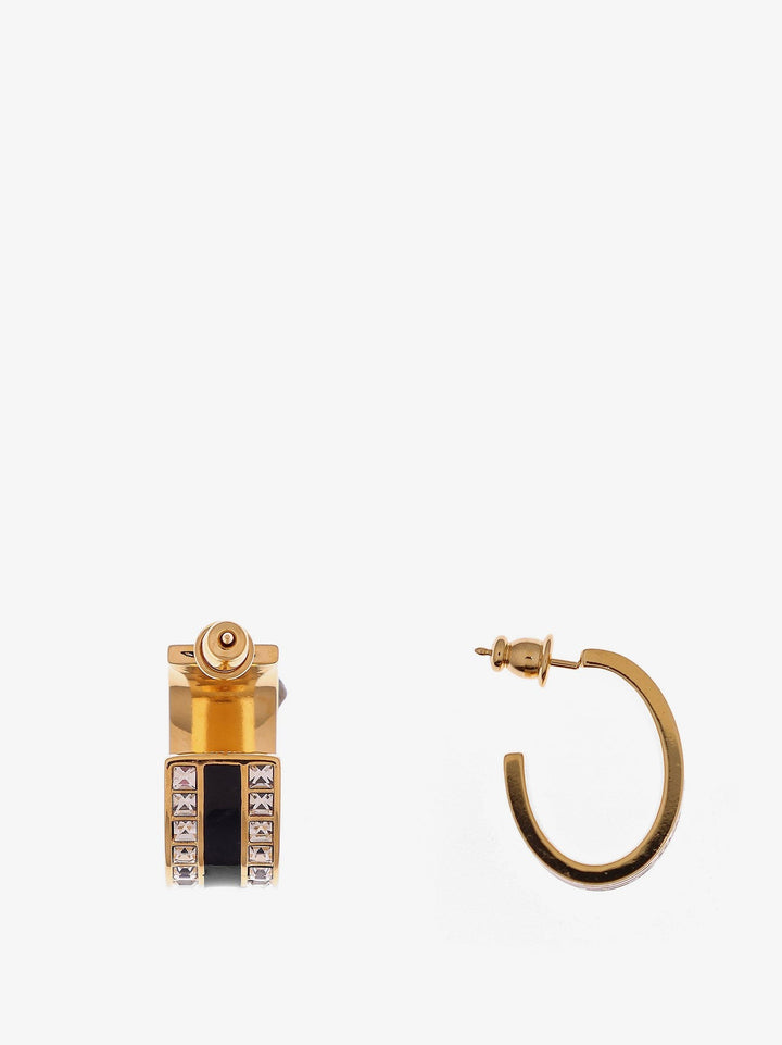 Hoops brass earrings with crystals