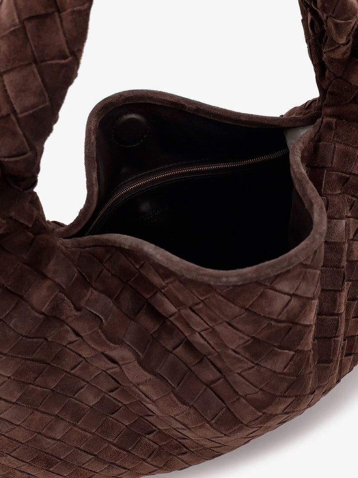 Hop Intrecciato suede shoulder bag