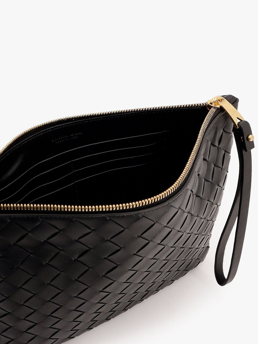 Intrecciato leather pouch