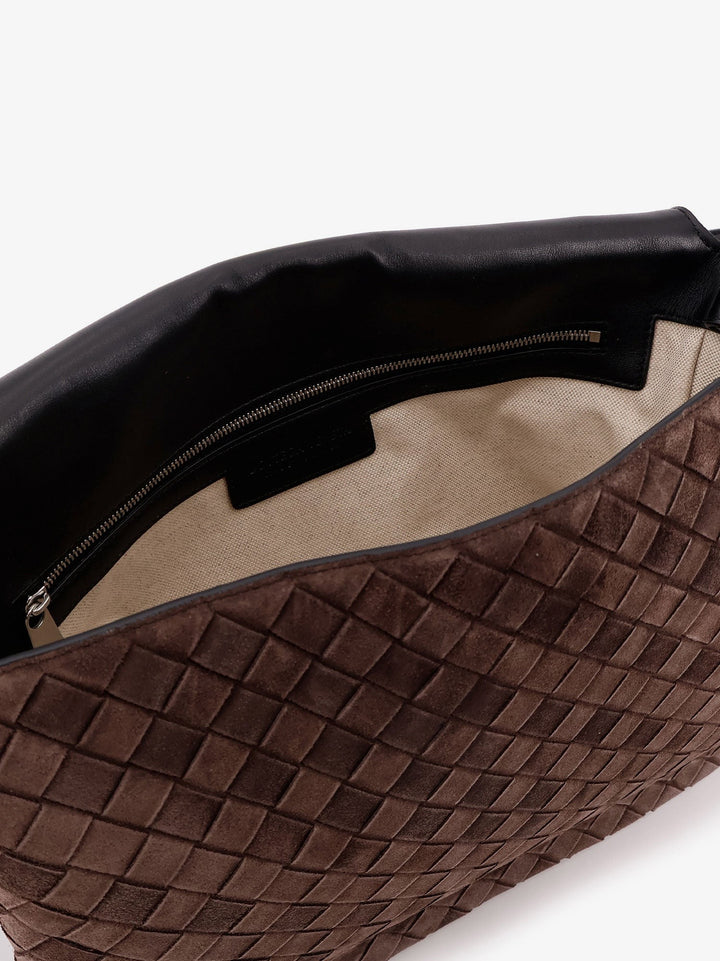 Intrecciato suede shoulder bag