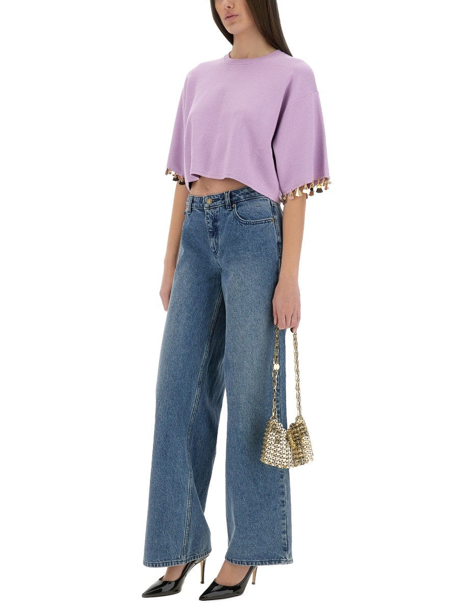 KNIT CROP T-SHIRT