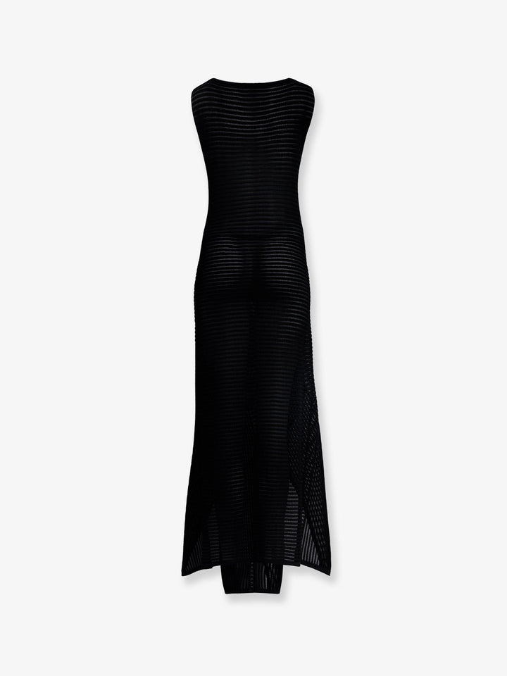 Ladder cotton blend dress