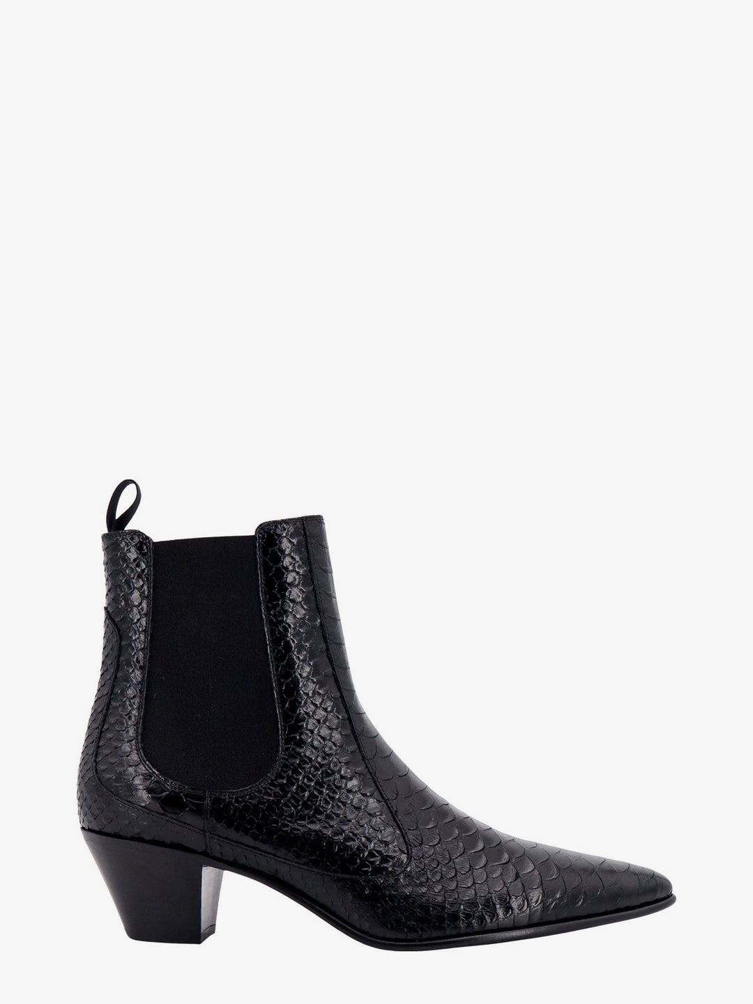 Leather boots with phyton print