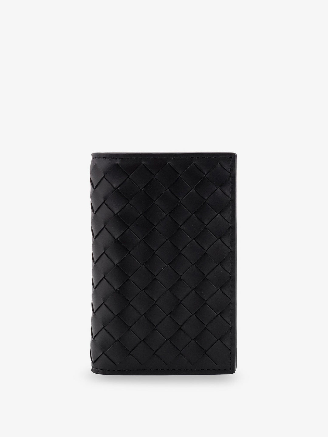 Leather card holder with Intrecciato motif