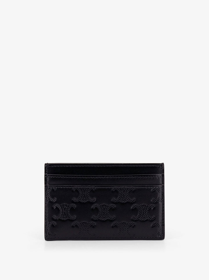 Leather cardholder with all-over Triomphe logo
