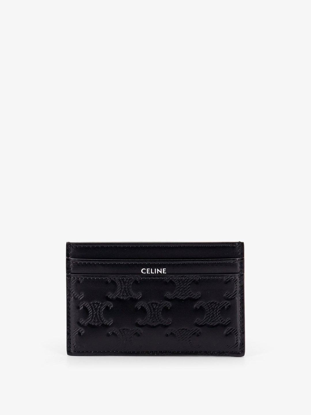 Leather cardholder with all-over Triomphe logo