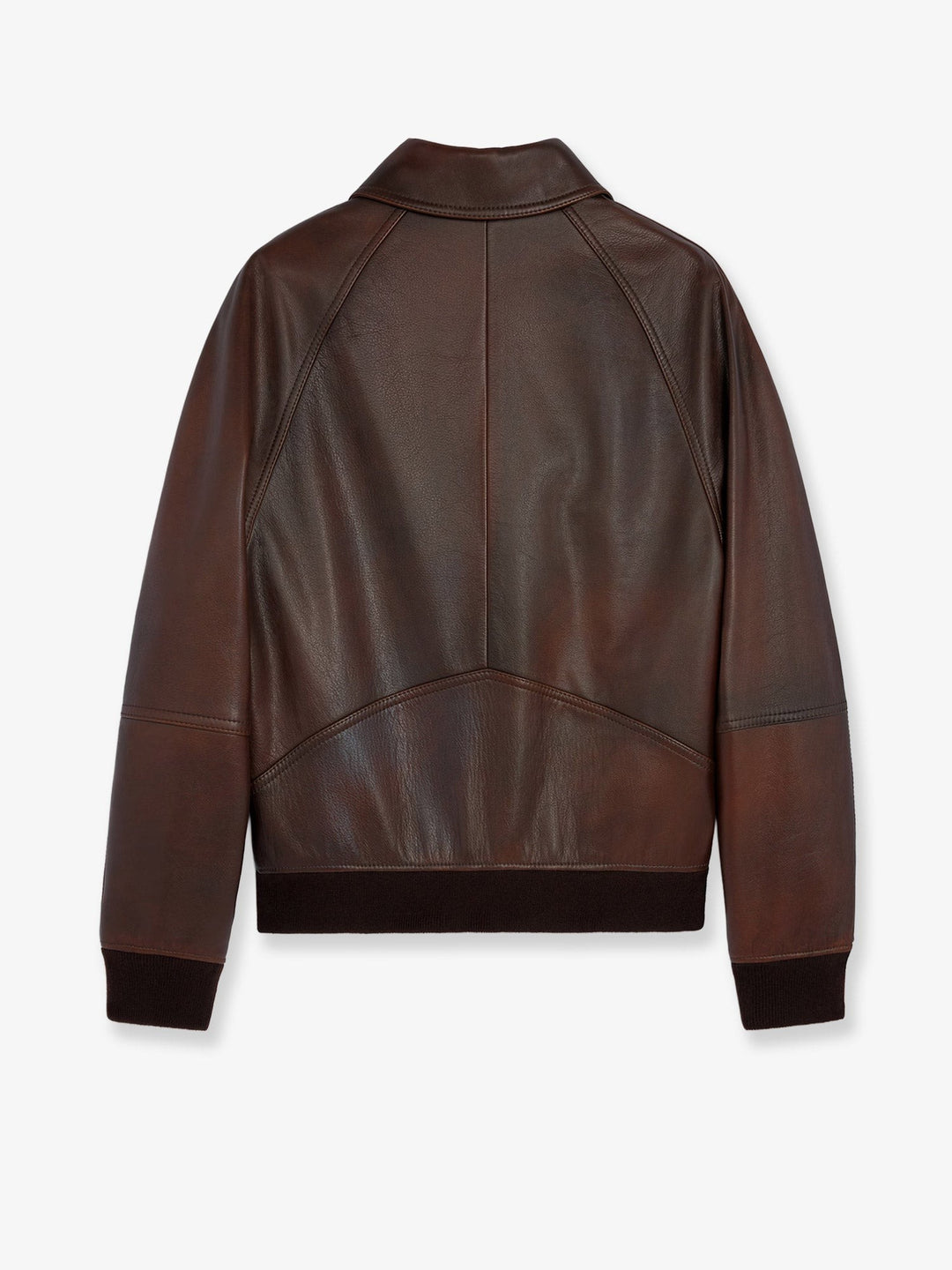 Leather jacket with wool lining