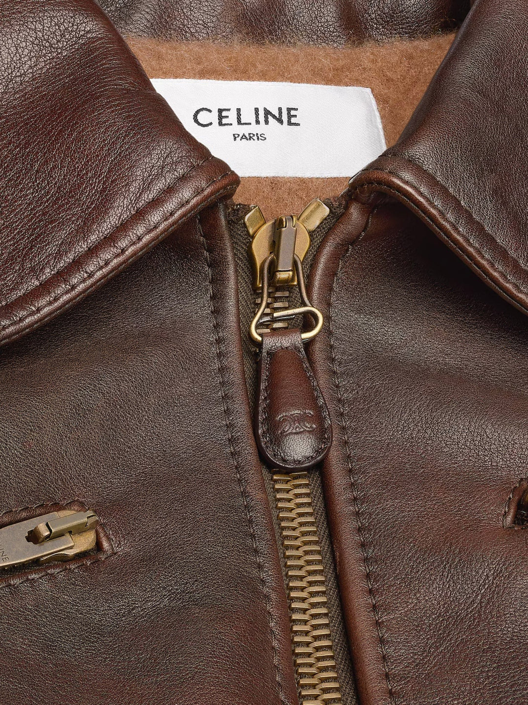Leather jacket with wool lining