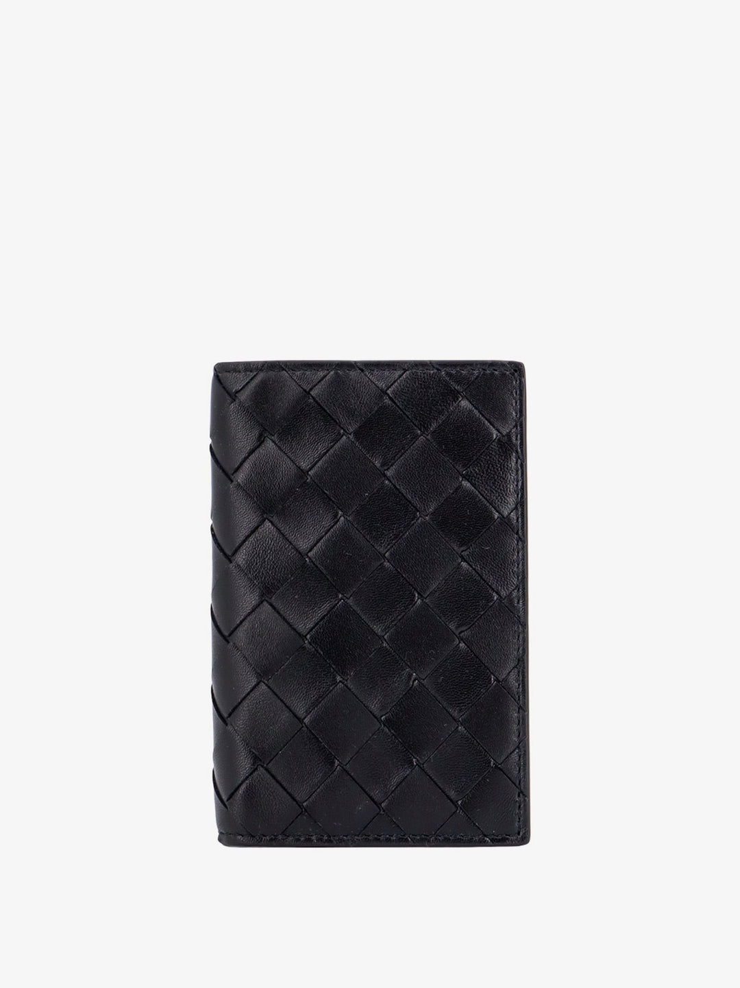 Leather passport case with Intrecciato motif