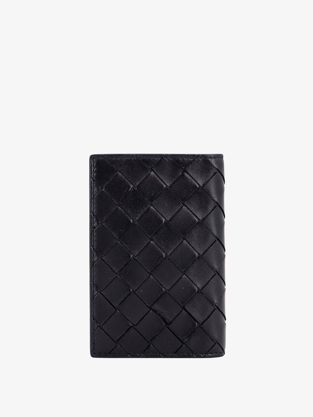 Leather passport case with Intrecciato motif