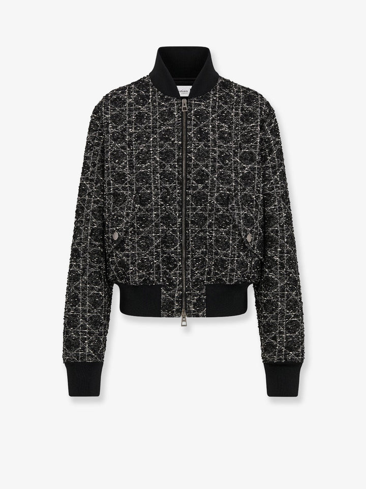 Macrocannage cotton blend bomber