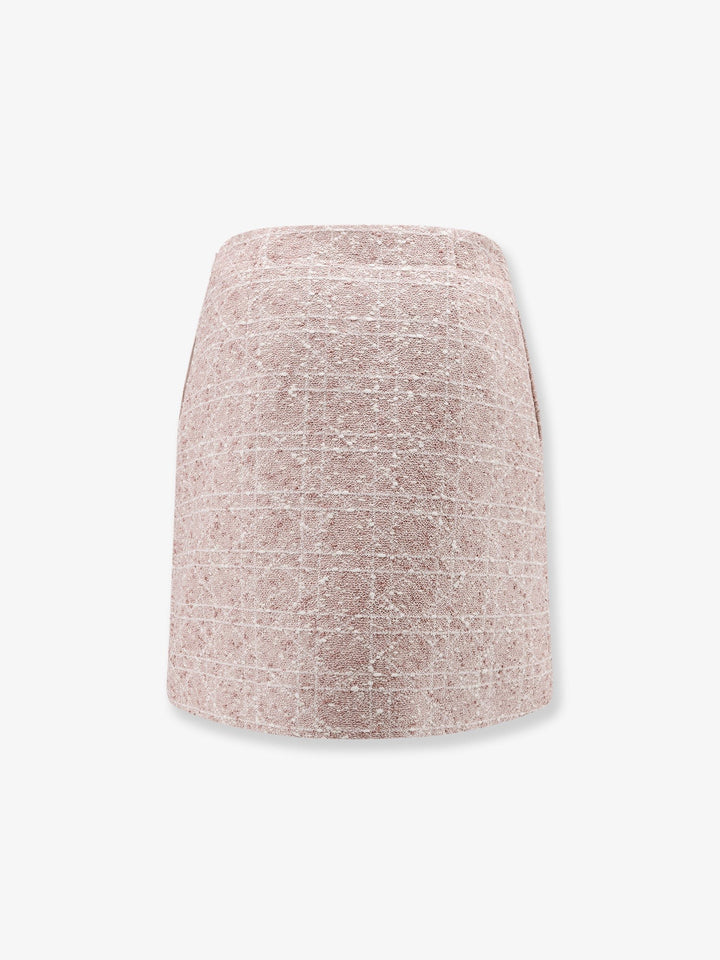 Macrocannage cotton blend tweed mini skirt
