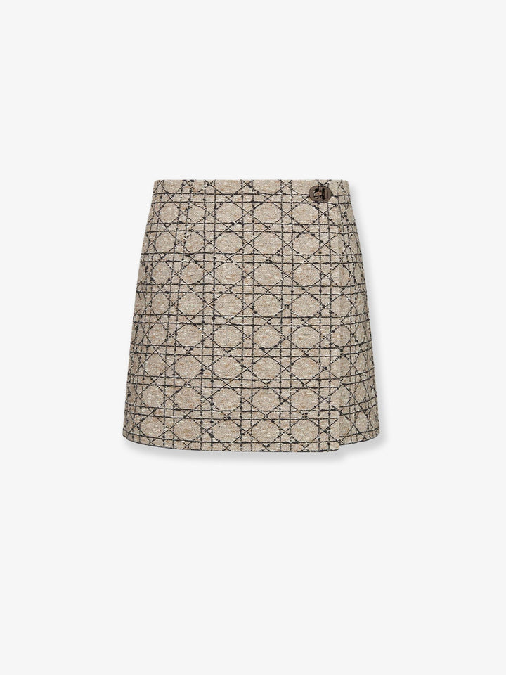 Macrocannage cotton blend tweed shorts
