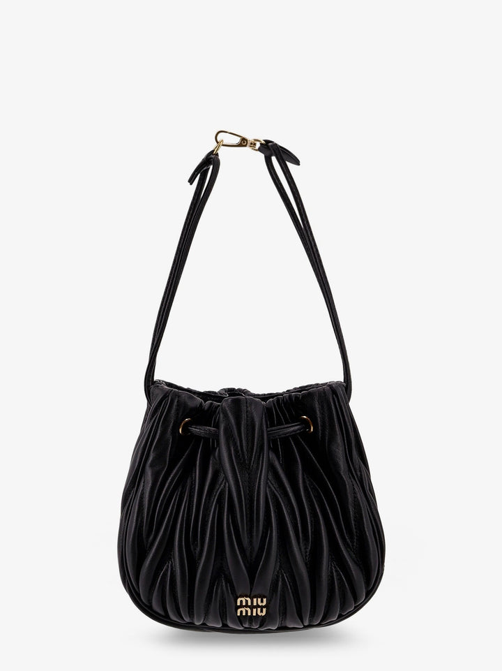 Matelassé leather bucket bag