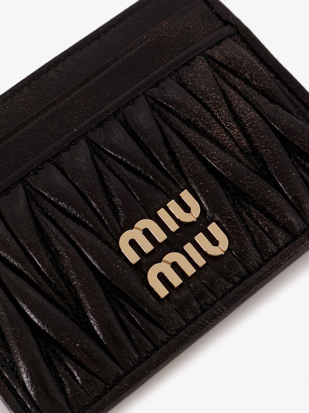 Matelassé leather card holder