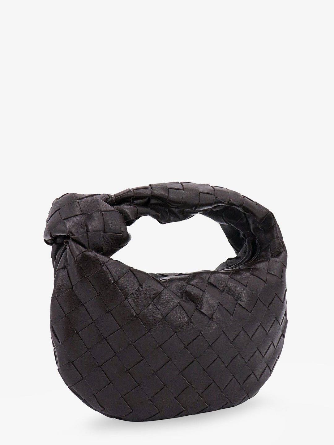 Mini jodie leather handbag with intrecciato motif
