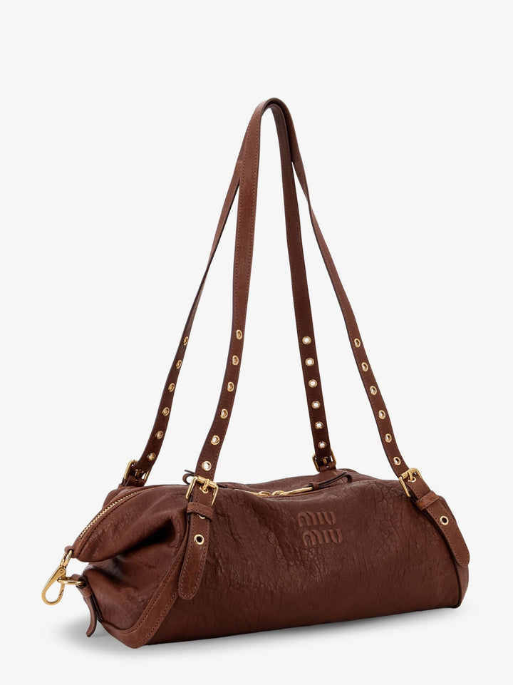 Nappa leather bag with embossed Logo Lettering
