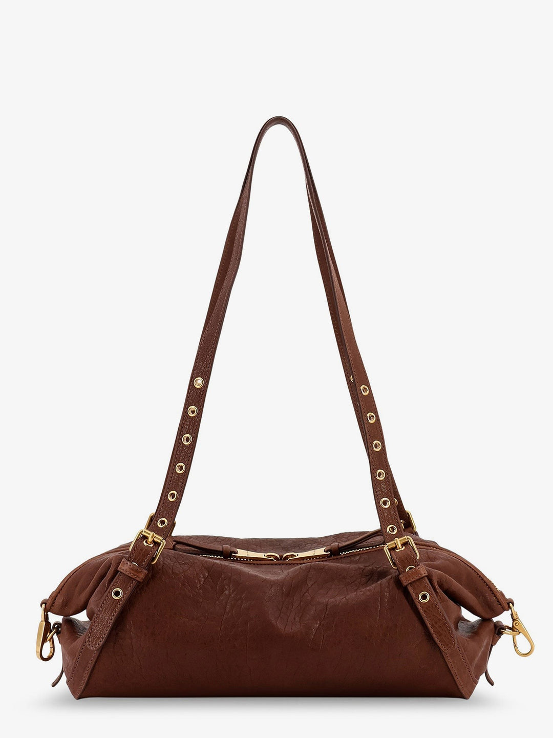 Nappa leather bag with embossed Logo Lettering