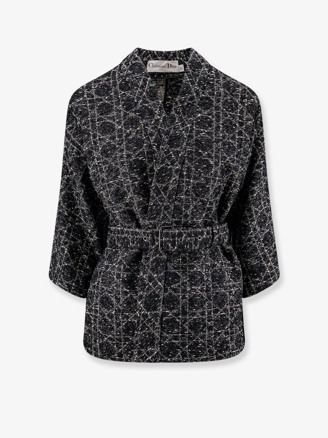 Palto Macrocannage cotton blend tweed blazer