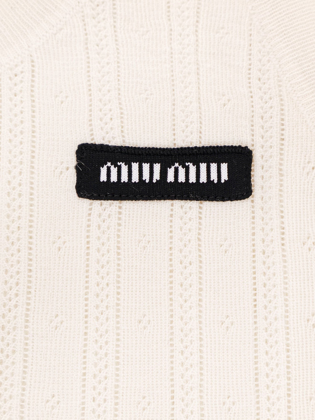 Perforated cashmere and silk top