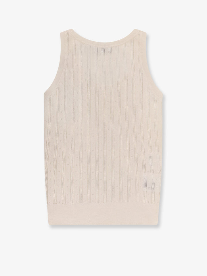 Perforated cashmere and silk top