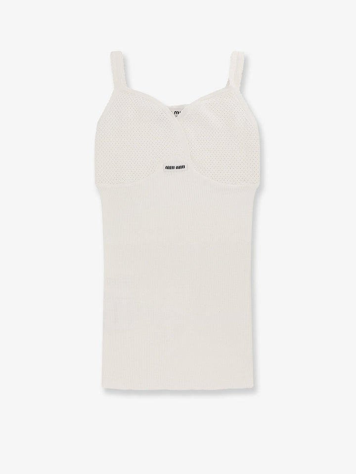 Perforated cotton tank top