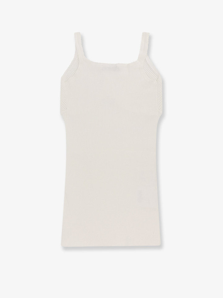 Perforated cotton tank top