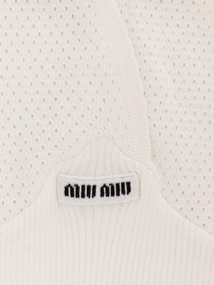 Perforated cotton tank top
