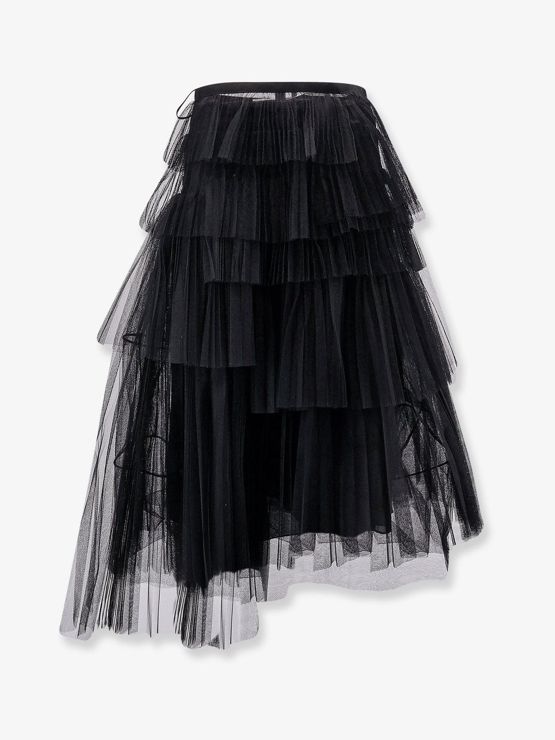 Pleated tulle midi skirt