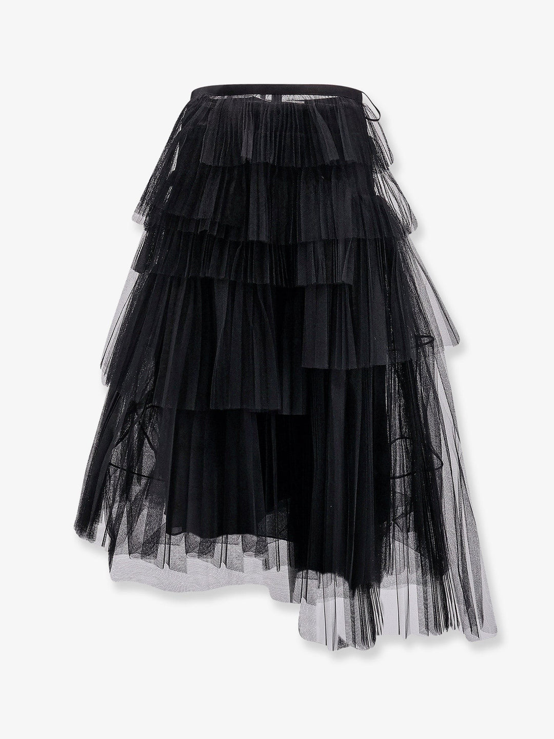 Pleated tulle midi skirt