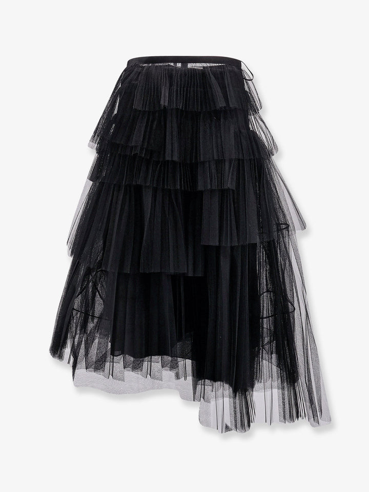 Pleated tulle midi skirt