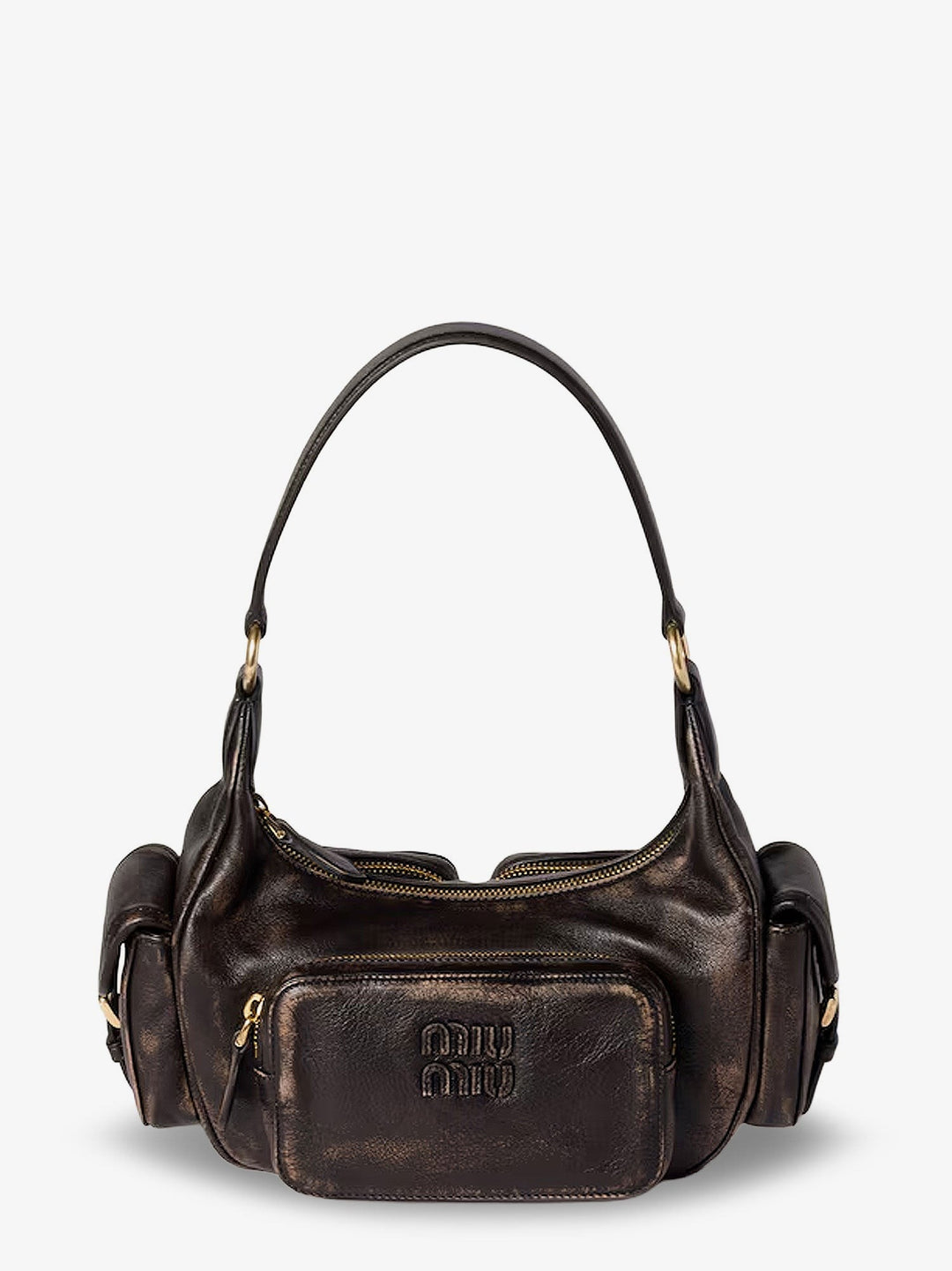 Pocket leather shoulder bag