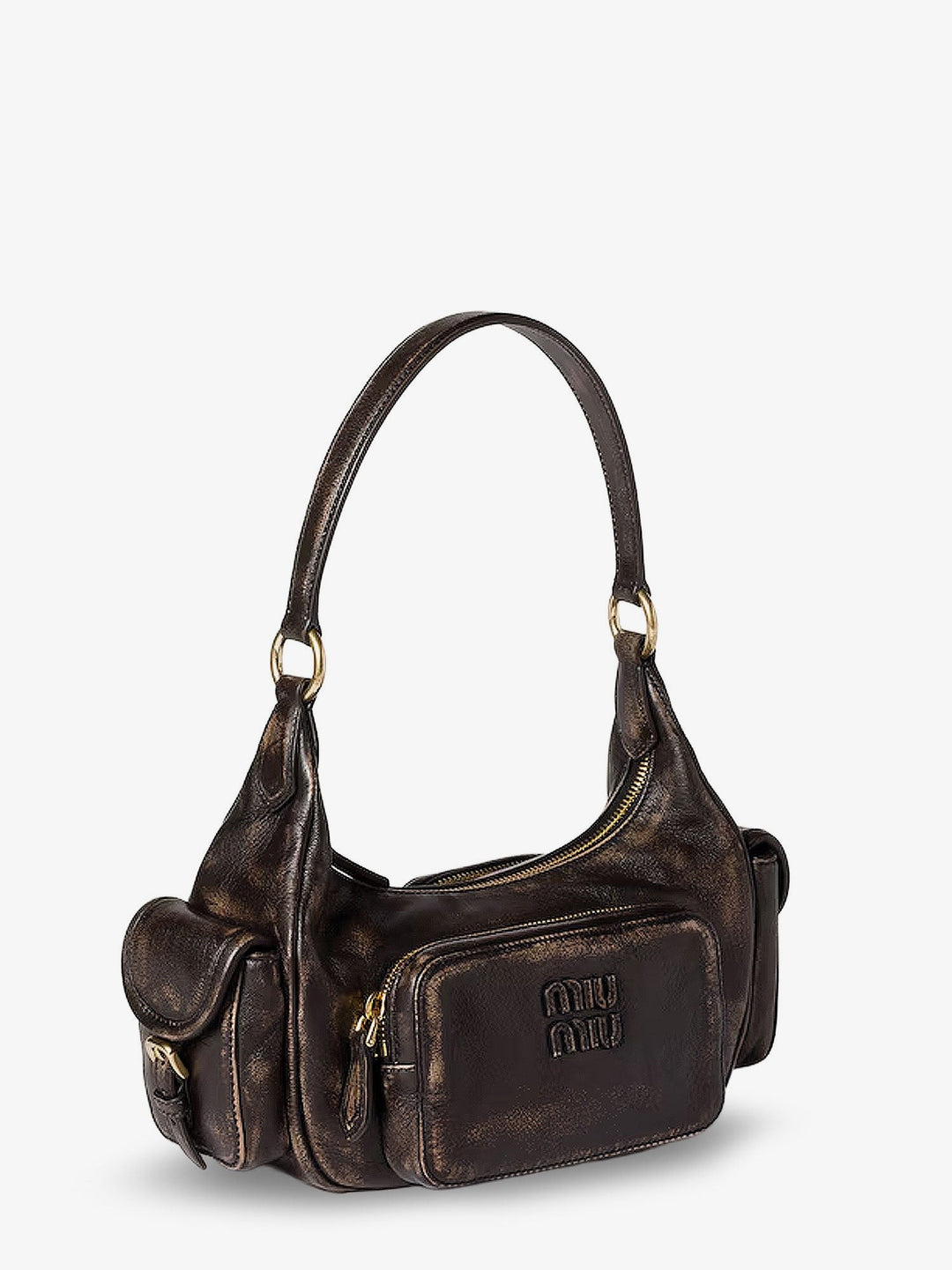 Pocket leather shoulder bag