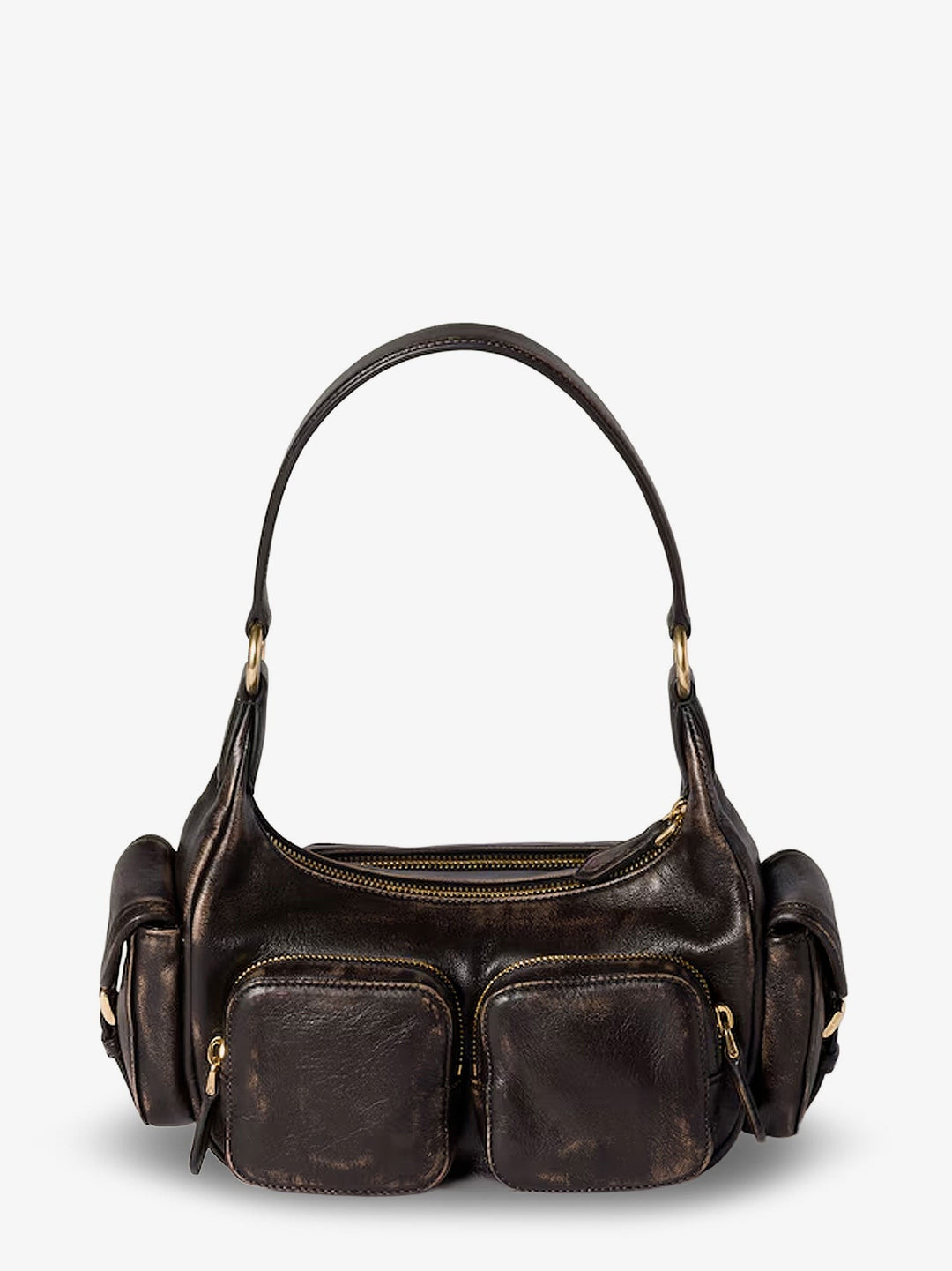 Pocket leather shoulder bag