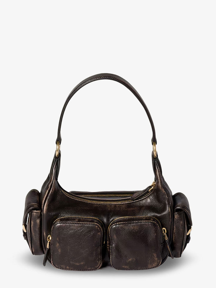 Pocket leather shoulder bag