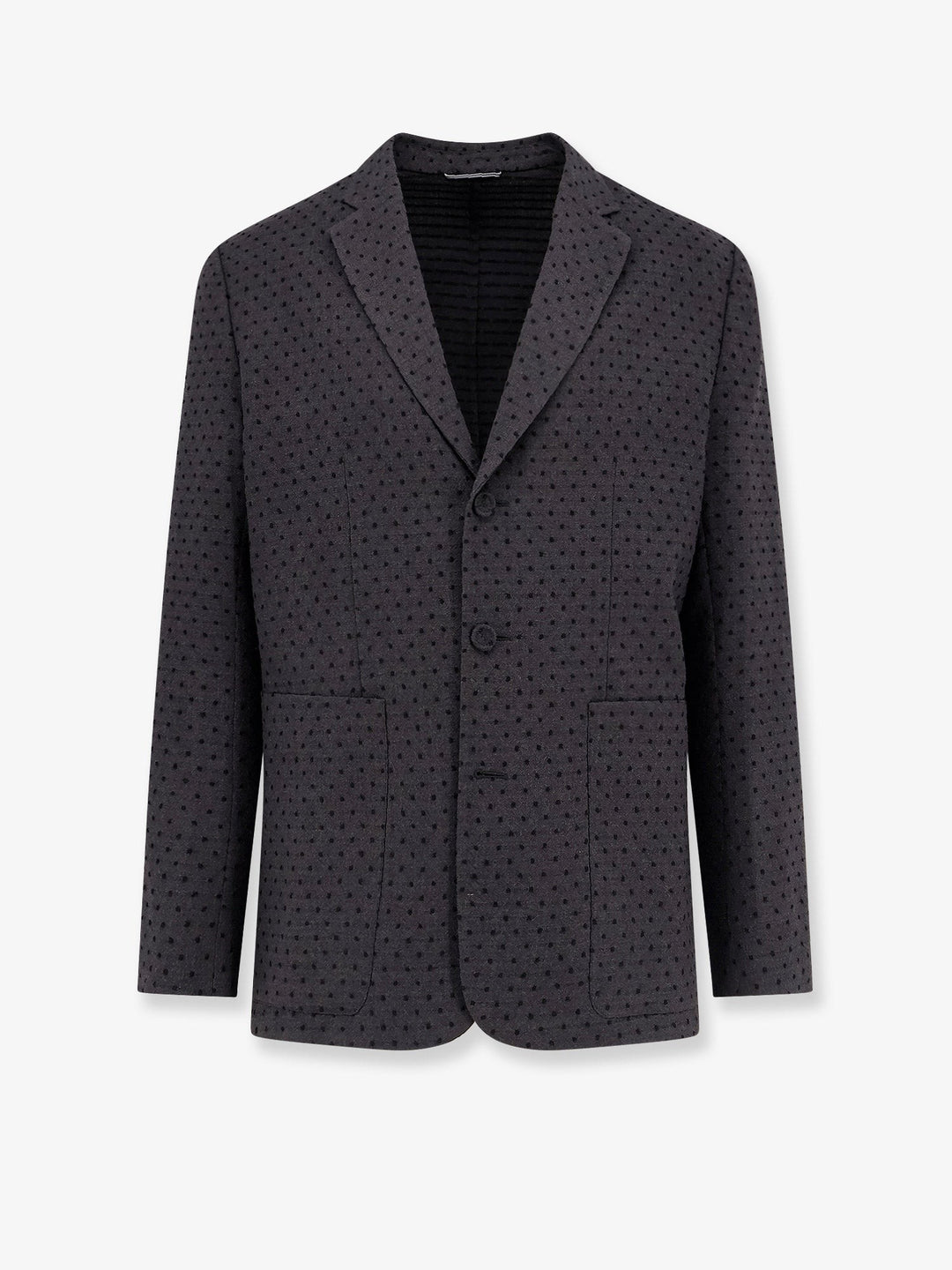 Polka-dots virgin wool and alpaca jacquard blazer