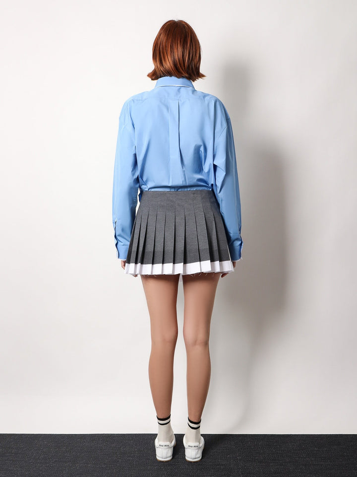 Recycled silk pleated skirt