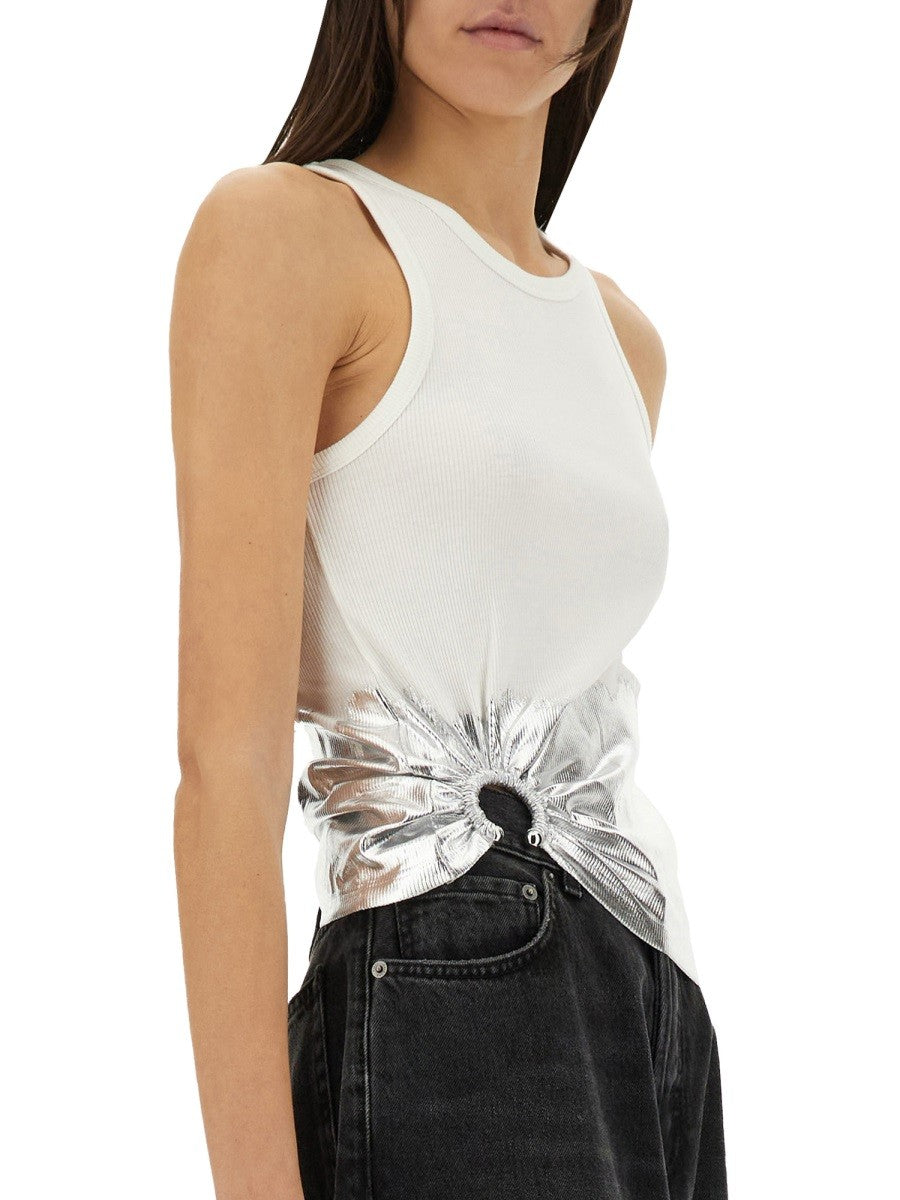 RIBBED TOP WITH PIERCING APPLIQUE