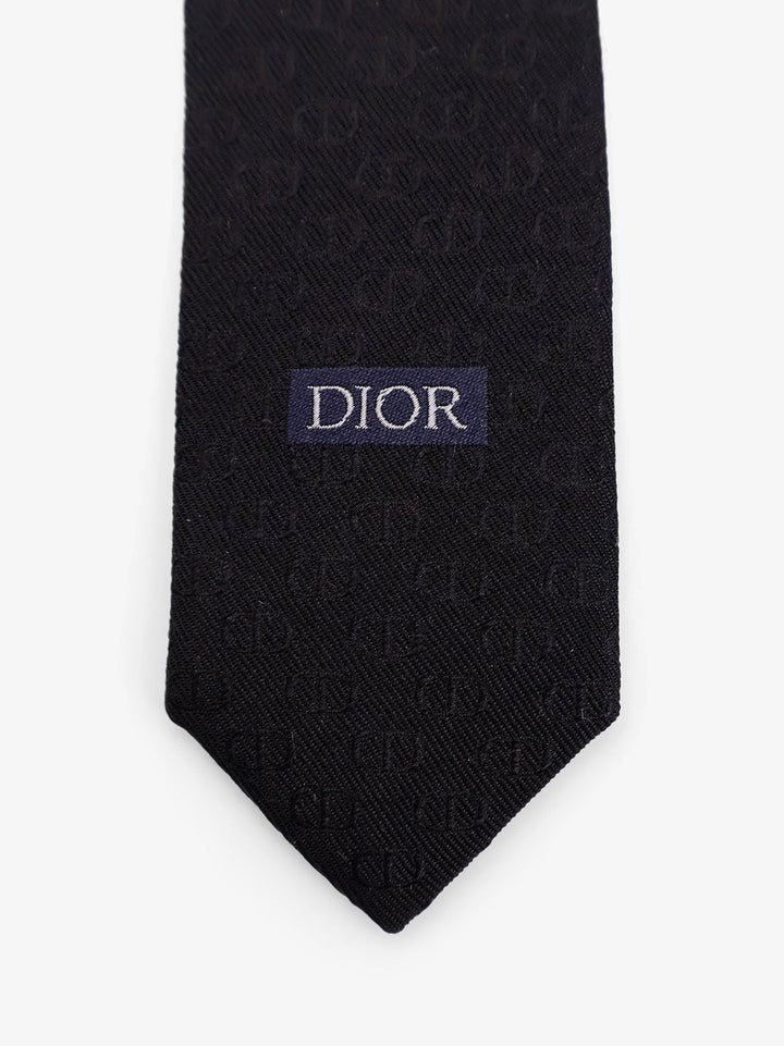 Silk tie with Dior Oblique logo embroidery