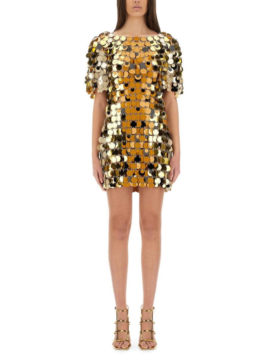 "SPARKLE DISCS" MINI DRESS