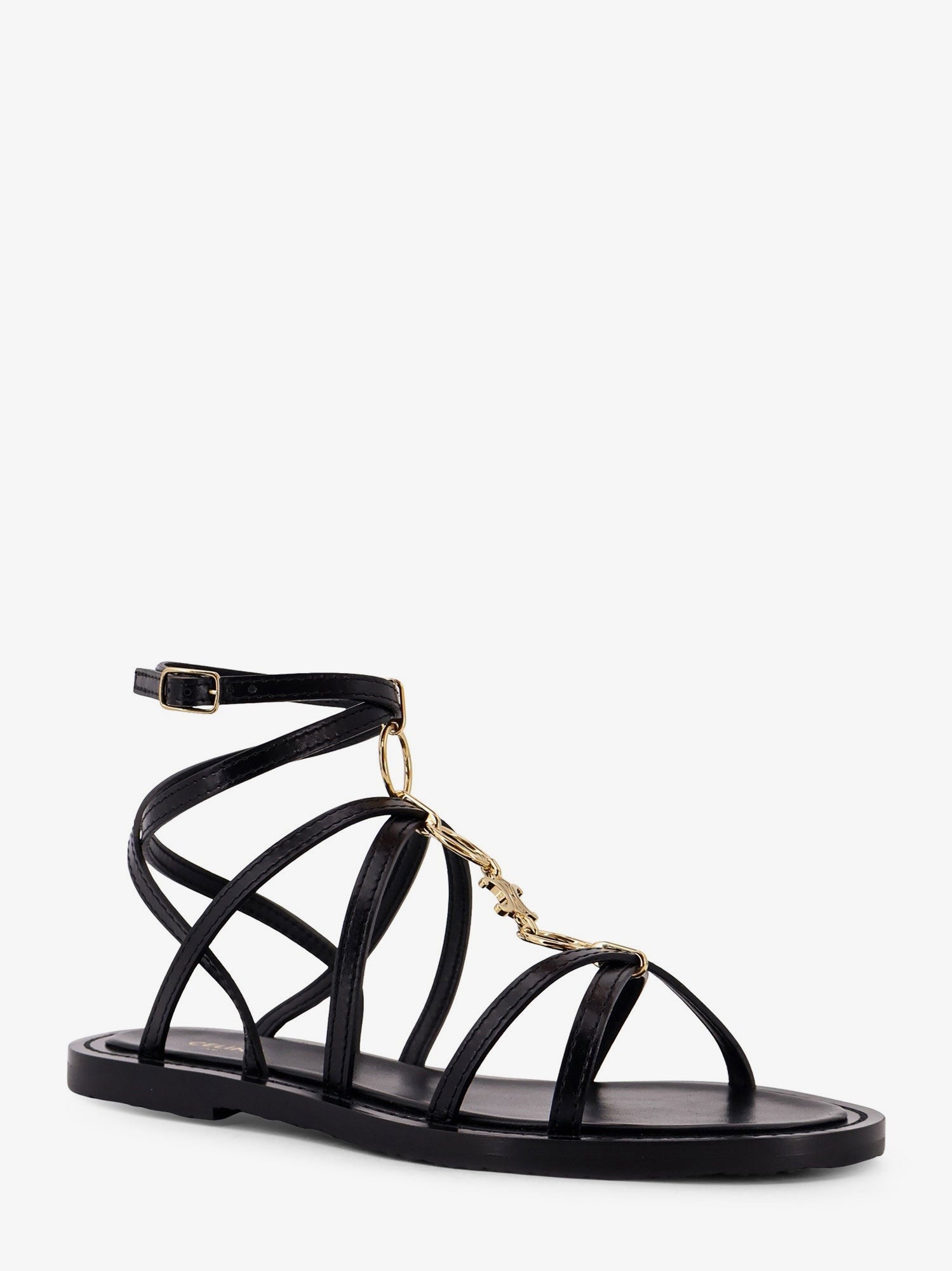 サンダル・ミュール CELINE Strappy Jewel leather sandals BLACK Strappy Jewel leather sandals – Choosh